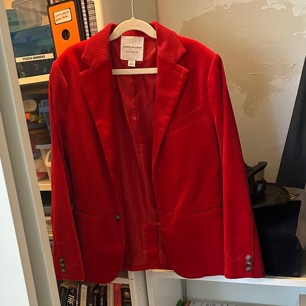 Janie and Jack Vibrant Red Corduroy Blazer